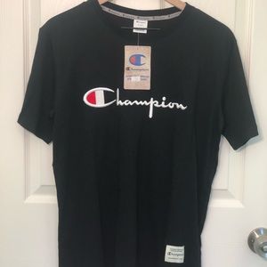 Champion Tee, embroidered logo. Men’s XL. New.